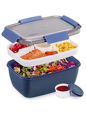 Large Salad Container Bowl for Lunch - Better Adult Bento Lunch Box 68 oz